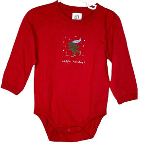 Baby GAP Christmas / Holiday Long Sleeve Body Suit Size 2 New NWT
